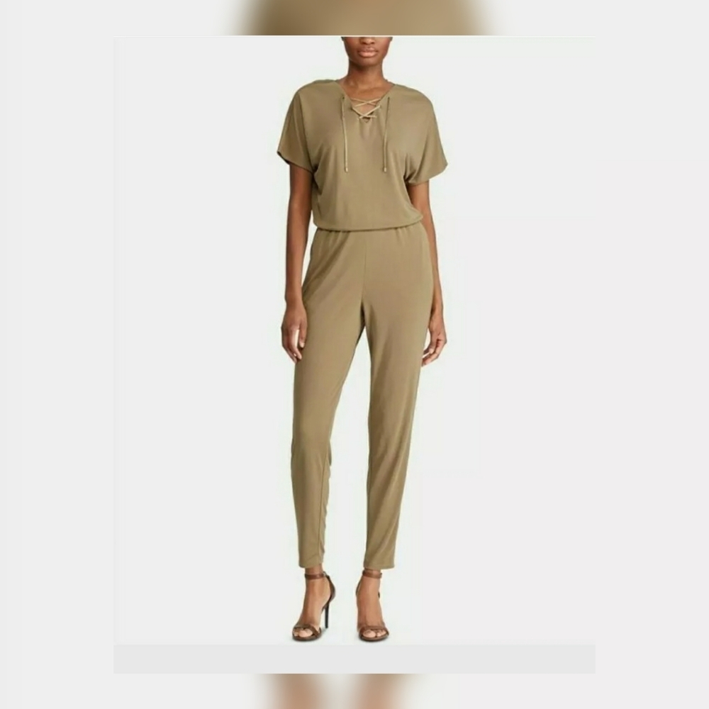 LAUREN Ralph Lauren Lace-up Dolman Sleeve Jumpsuit